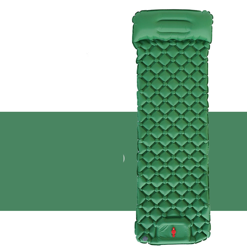 Inflatable camping mat in army green