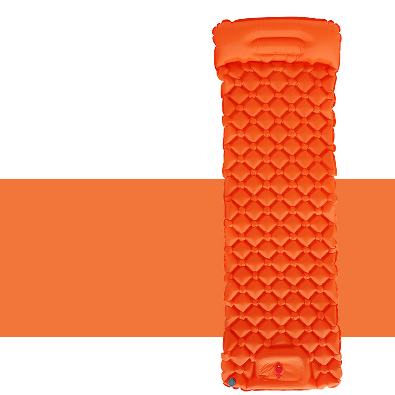 Inflatable camping mat in orange
