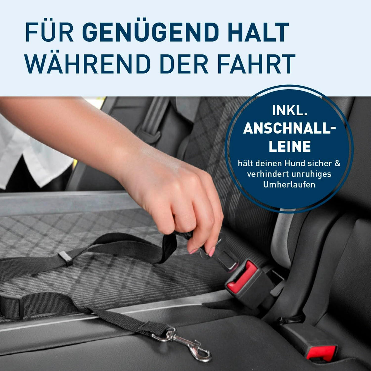 FLIPLINE Hundeautositz – Verstärkte, Wasserfeste Hundebox Auto Für Hund 12(S) Bis 26(L) Kg | Hundezubehör 75 X 50 X 50 Cm, Schnelle Montage | Vier Gurte + Anschnallleine Für Komfort Und Extra Schutz